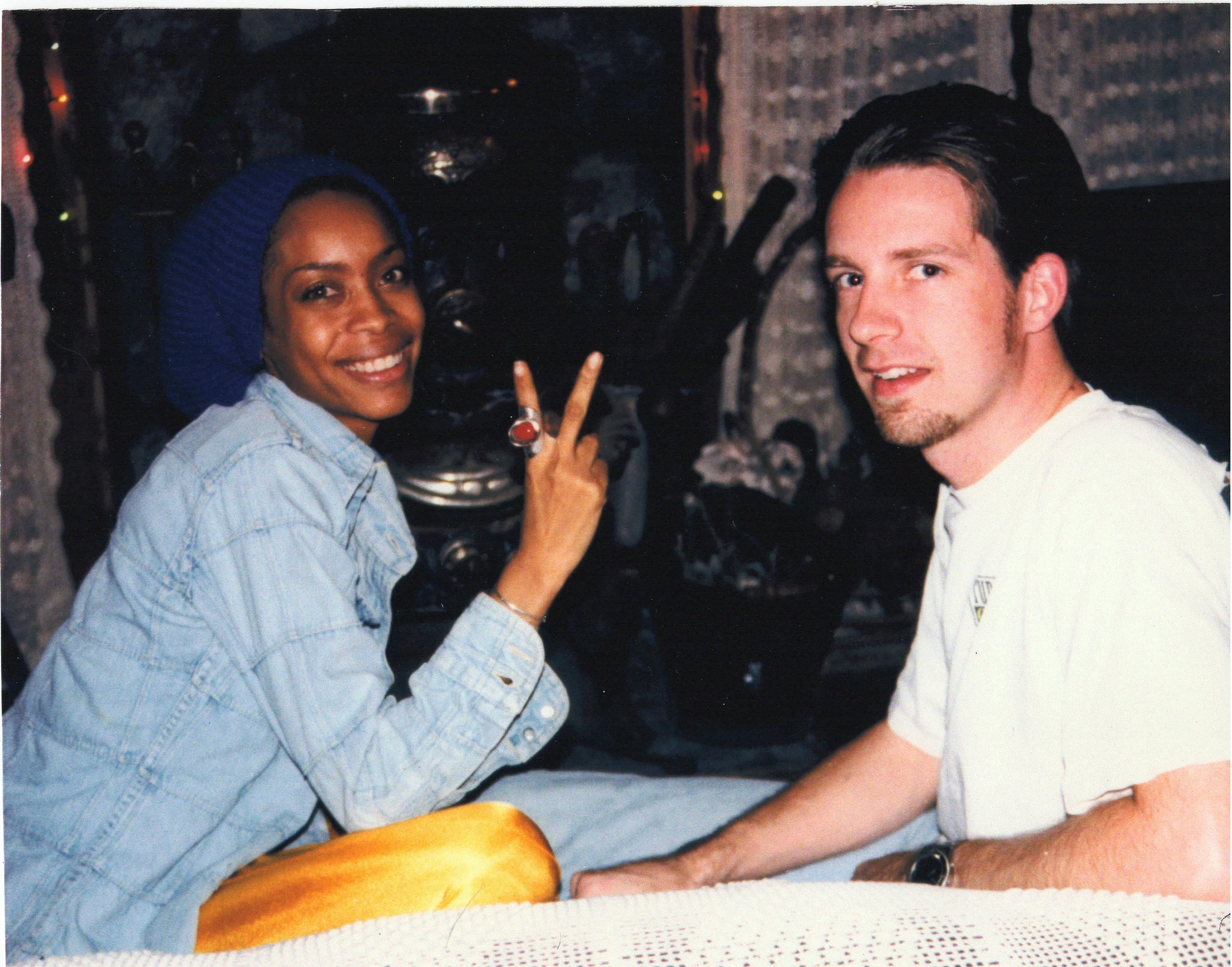 With Erykah Badu during Mama's Gun sessions