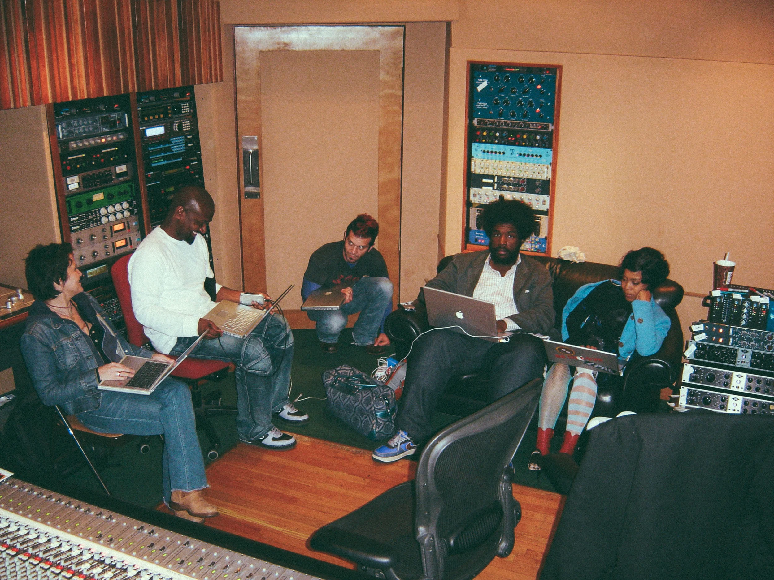 In session with Wendy Melvoin, James Poyser, Doyle Bramhall II, Questlove, and Erykah Badu at Pacifique Studio